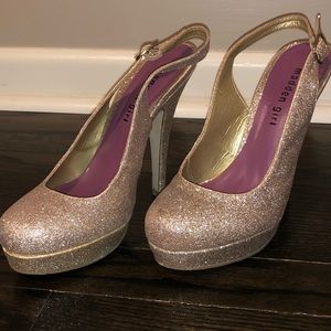 Madden Girl Gold Glitter Heels